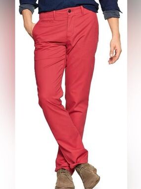 GAP Lived-In Slim Chino Pants Salmon Pink 32x30